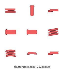 Red ribbon vector collection set