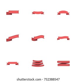 Red ribbon vector collection set
