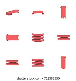 Red ribbon vector collection set