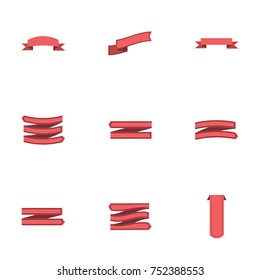 Red ribbon vector collection set
