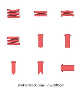 Red ribbon vector collection set