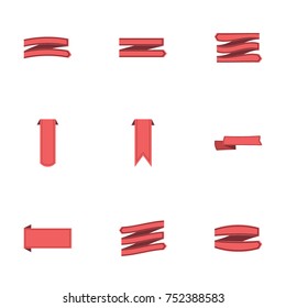 Red ribbon vector collection set