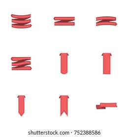 Red ribbon vector collection set