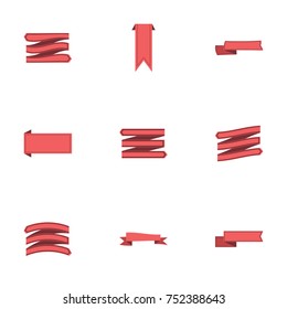 Red ribbon vector collection set