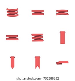 Red ribbon vector collection set