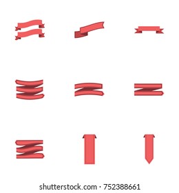 Red ribbon vector collection set