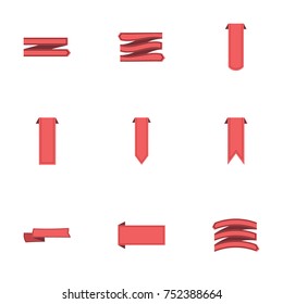 Red ribbon vector collection set