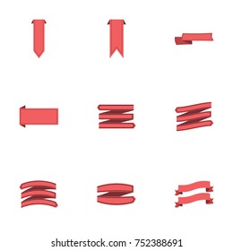 Red ribbon vector collection set