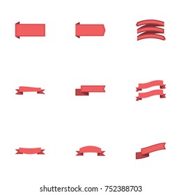 Red ribbon vector collection set