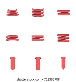 Red ribbon vector collection set