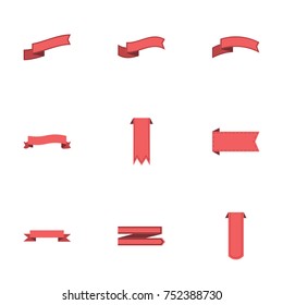 Red ribbon vector collection set