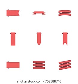 Red ribbon vector collection set