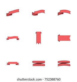 Red ribbon vector collection set