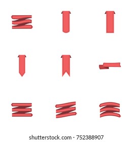 Red ribbon vector collection set