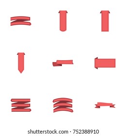 Red ribbon vector collection set
