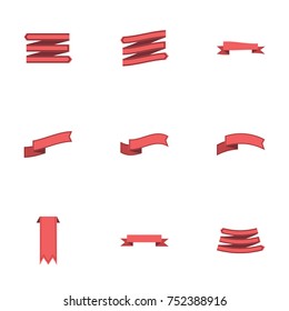 Red ribbon vector collection set