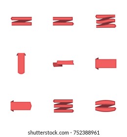 Red ribbon vector collection set