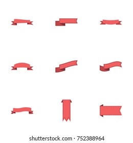 Red ribbon vector collection set