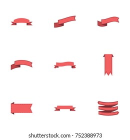 Red ribbon vector collection set