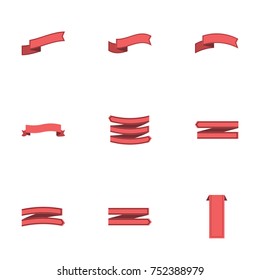 Red ribbon vector collection set