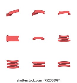 Red ribbon vector collection set