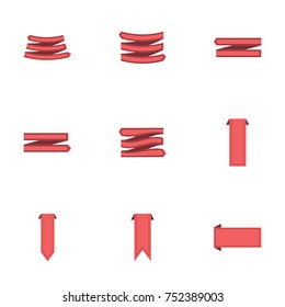 Red ribbon vector collection set