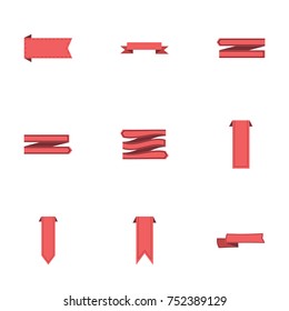 Red ribbon vector collection set