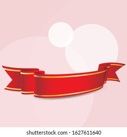 red ribbon vector, ribbon design isolated on background.