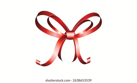 red ribbon vector design on white background