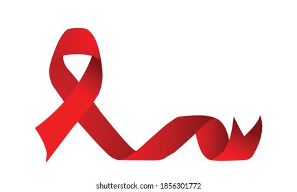 roter Flachbildschirm, Vektordesign. Symbol für den Weltaidstag