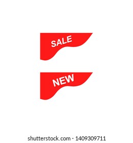 Red ribbon. Vector flat design