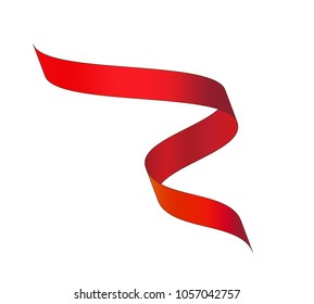 Red ribbon, vector illustration