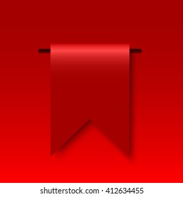 Red ribbon. Vector illustration.