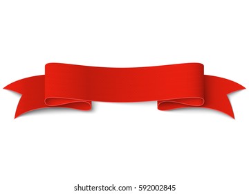 Red ribbon. Vector illustration