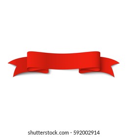 Red ribbon. Vector illustration