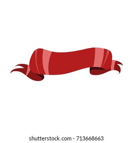 Red ribbon. Vector illustration.