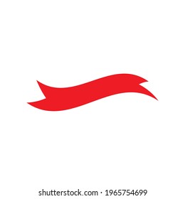 Red ribbon vector illustration concept in simple design