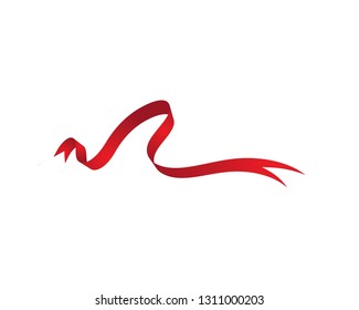 Red ribbon Vector illustration design