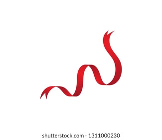 Red ribbon Vector illustration design