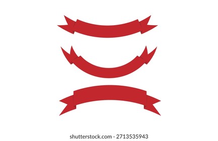Red ribbon vector illustration design sets