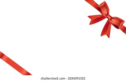 Red ribbon vector illustration frame