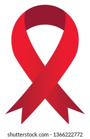 Red ribbon vector illustration on a white background