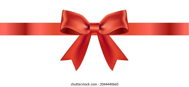 Red ribbon vector illustration(white background)