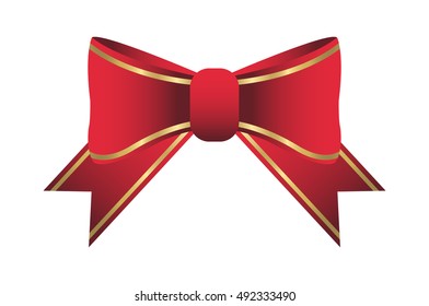 red ribbon vector on a white background