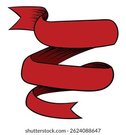 Red ribbon waving and twisting, celebrating a special occasion