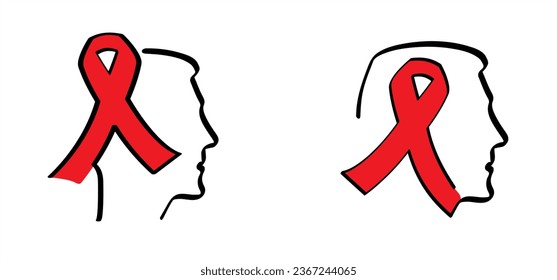 Red ribbon week is an alcohol, tobacco, and other drug and violence prevention awareness campaign observed annually in October in the United States. Vector. World aids day, december. Stop hiv.