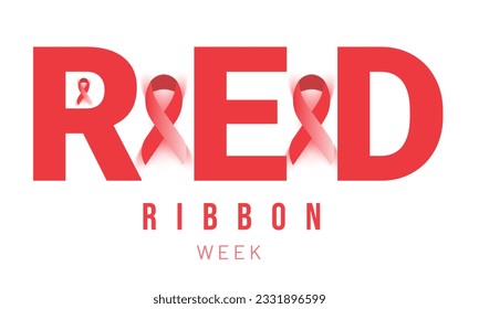 Red Ribbon week. background, banner, card, poster, template. Vector illustration.