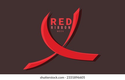 Red Ribbon week. background, banner, card, poster, template. Vector illustration.