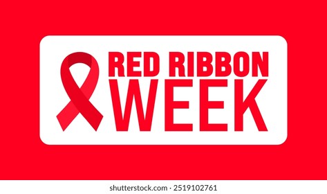 Red Ribbon Week background or banner design template is observed every year in October. Holiday concept. Template for card, poster, placard, template. eps 10