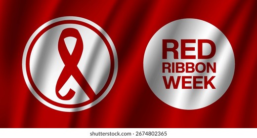 Red Ribbon Week. Suitable for posters, banners and social media. Red background.
